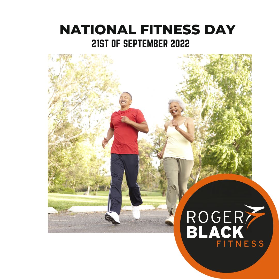 2 older people running in a park